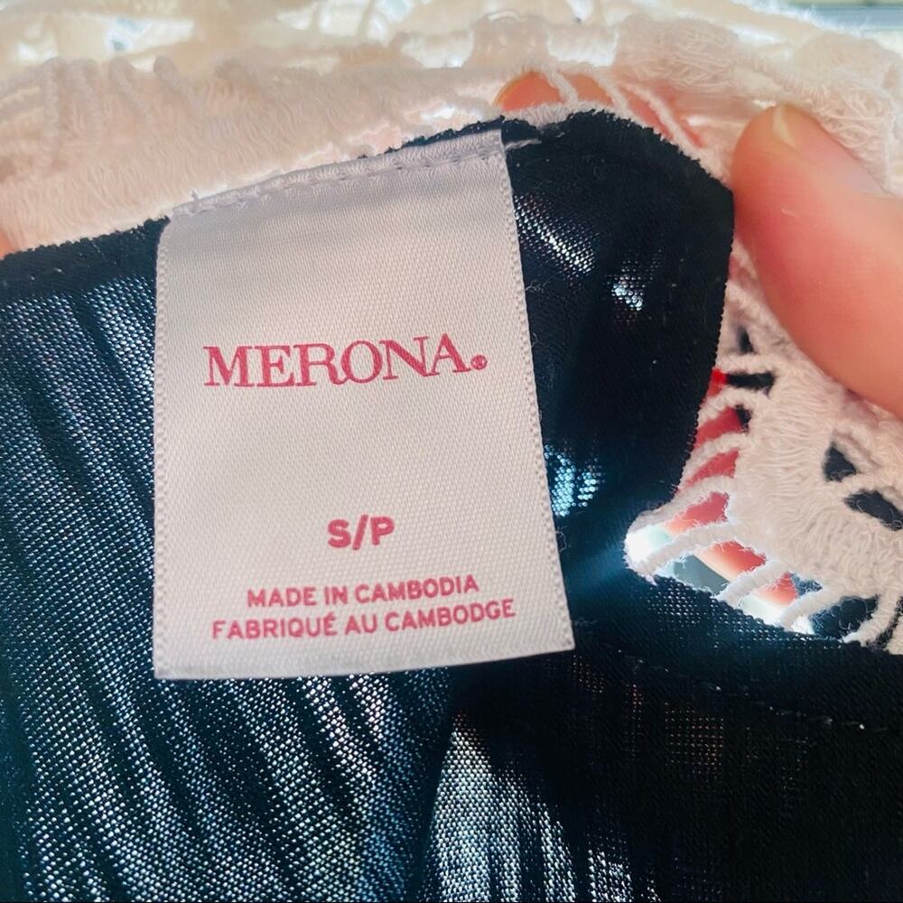 MERONA TARGET Black White Lace Back Tank Top Slit Column Tie Waist Maxi Dress S - Picture 10 of 11
